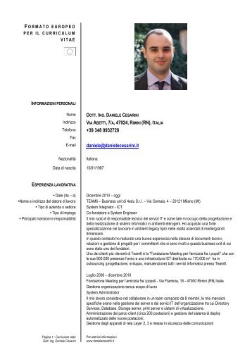 Curriculum Europeo Pdf